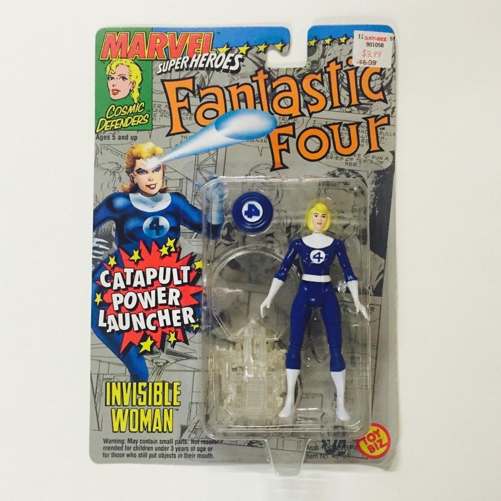1994 Toy Biz Marvel Superheroes Fantastic Four Invisible Woman Sue Storm MIP 4
